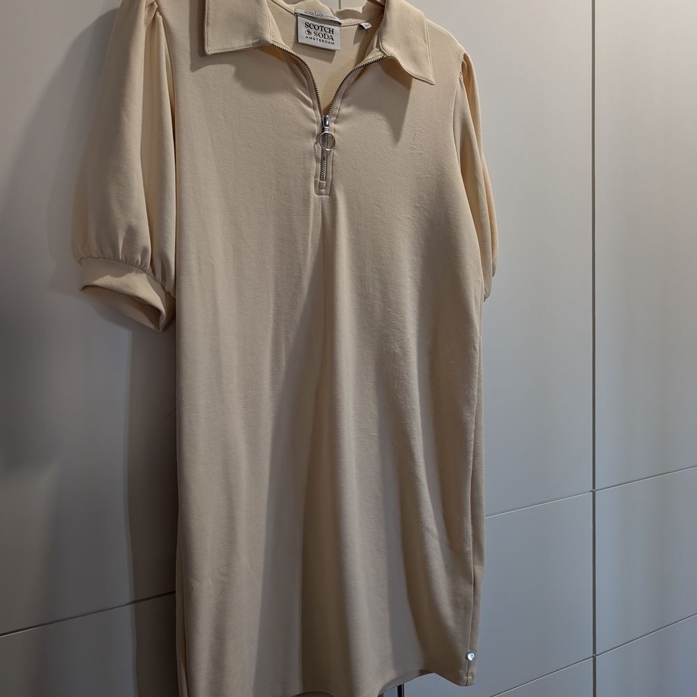 Scotch And Soda Cream Polo Dress